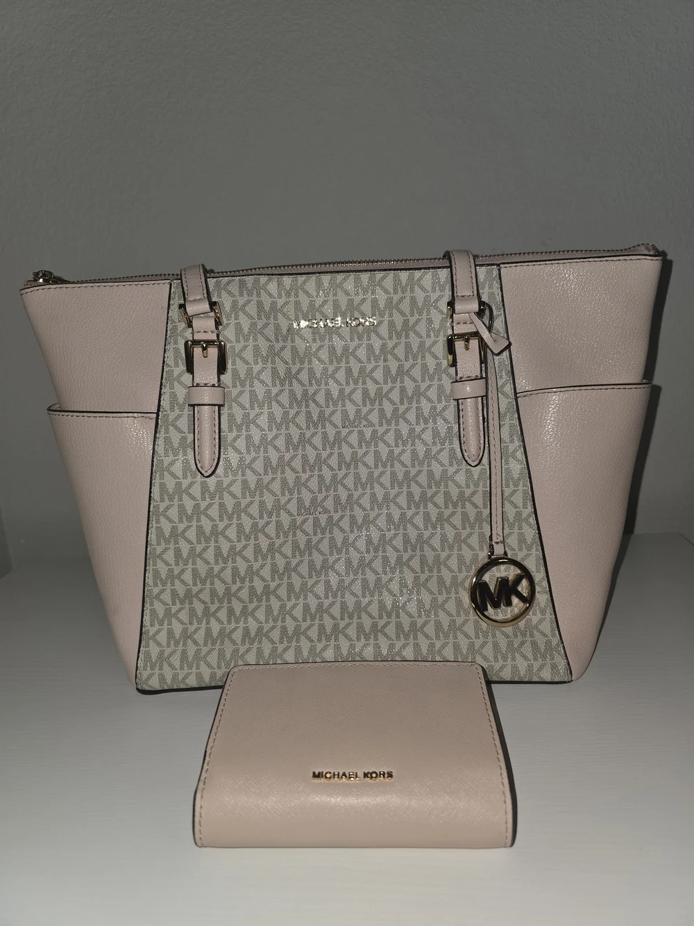 Michael Kors Pink MK Signature Tote with Wallet